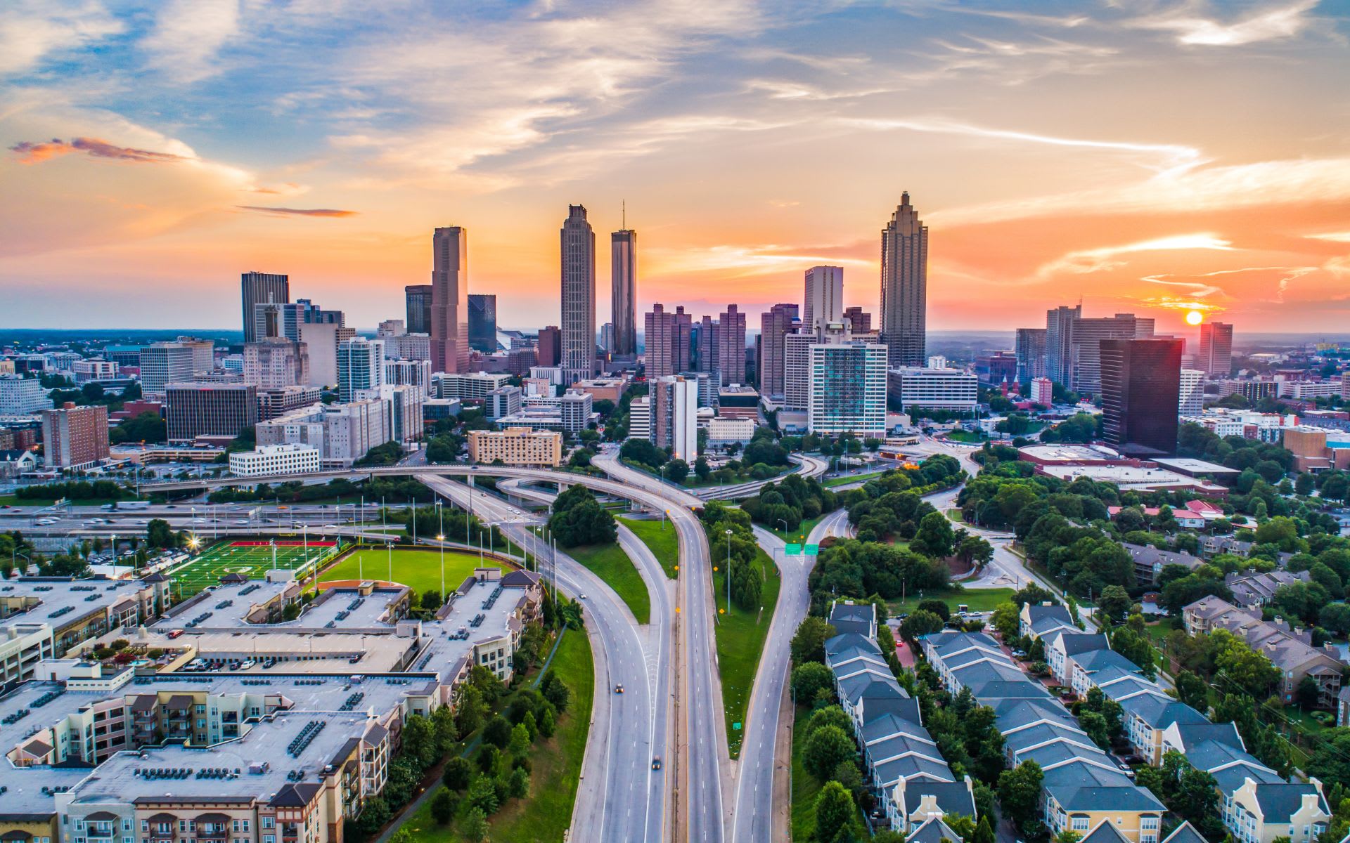 Atlanta skyline near Druid Hills